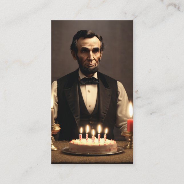 abraham lincolns birthday business card (Front)