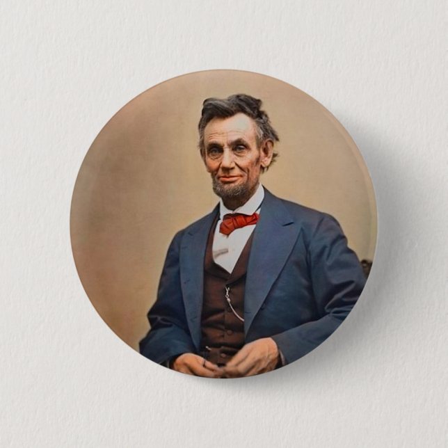 Abraham Lincolon 6 Cm Round Badge (Front)