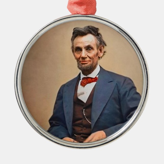 Abraham Lincolon Metal Tree Decoration (Front)