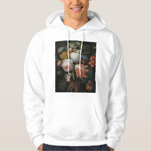 Abraham Mignon - A Hanging Bouquet Of Flowers Hoodie