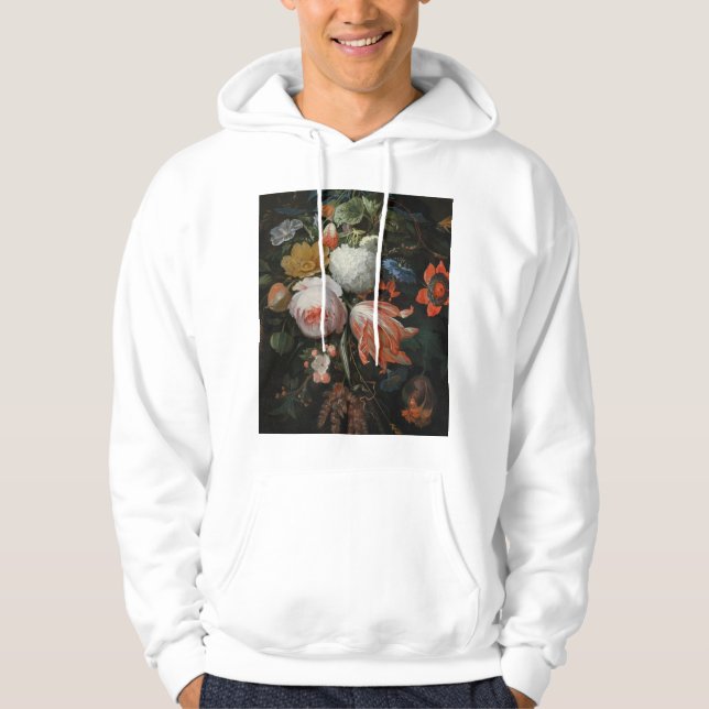 Abraham Mignon - A Hanging Bouquet Of Flowers Hoodie (Front)