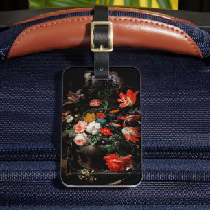 Abraham Mignon The Overturned Bouquet. Floral Luggage Tag
