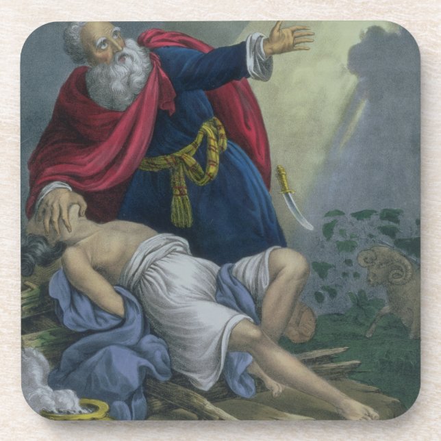 Abraham Offering Up his Son Isaac, from a Bible pr Coaster (Front)