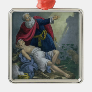 Abraham Offering Up his Son Isaac, from a Bible pr Metal Tree Decoration