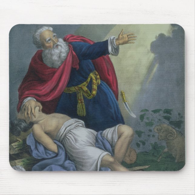 Abraham Offering Up his Son Isaac, from a Bible pr Mouse Mat (Front)