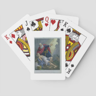 Abraham Offering Up his Son Isaac, from a Bible pr Playing Cards