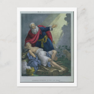 Abraham Offering Up his Son Isaac, from a Bible pr Postcard