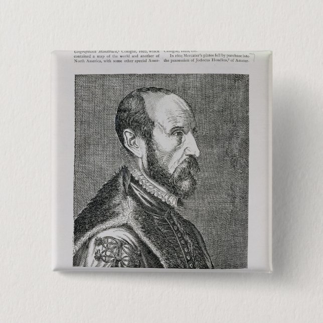 Abraham Ortelius 15 Cm Square Badge (Front)