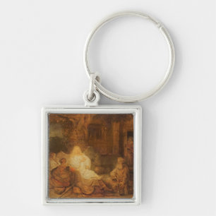 Abraham Receives the Three Angels, 1646 (oil on pa Key Ring