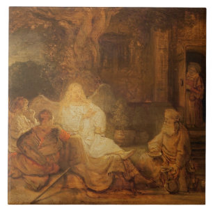 Abraham Receives the Three Angels, 1646 (oil on pa Tile