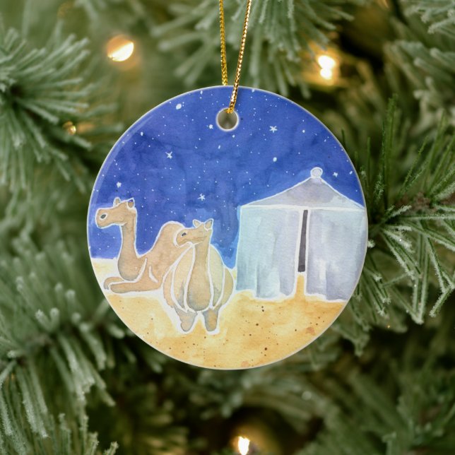 Abraham Tent and Camels Jesse Tree Ceramic Tree Decoration (Tree)