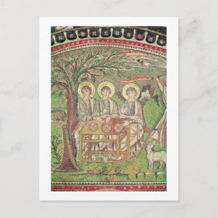 Abraham with the angels (mosaic) postcard