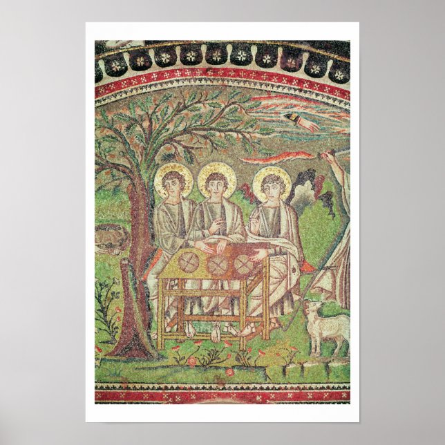 Abraham with the angels (mosaic) poster (Front)