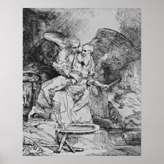 Abraham's Sacrifice - Rembrandt - c1655 Poster