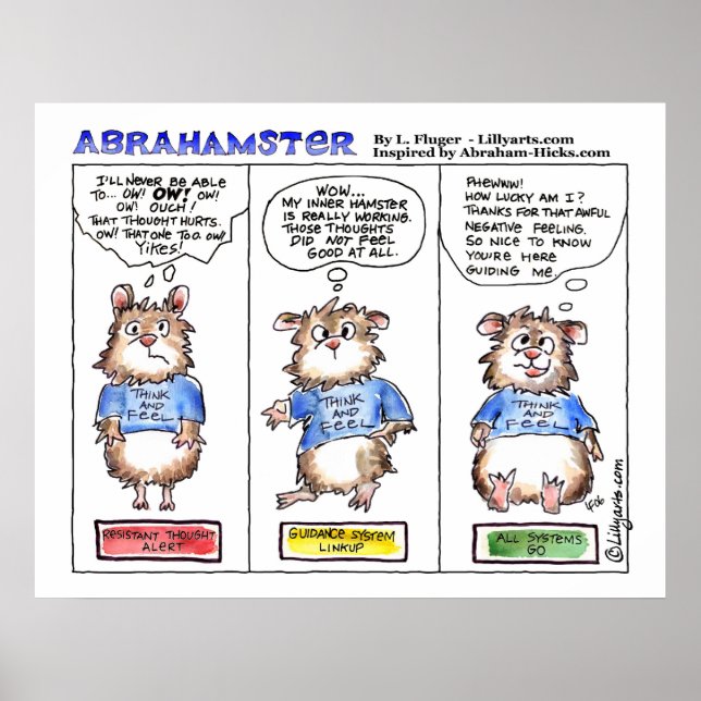Abrahamster 3 Panel Cartoon Poster Print (Front)