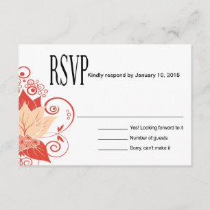 Abraxas Abstract Floral RSVP   peach coral