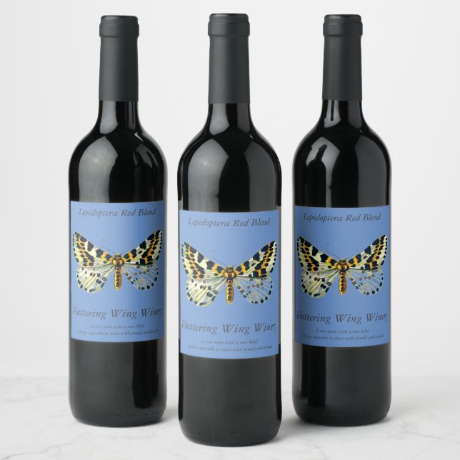 Abraxas grossulariata, The Magpie Moth Colour Imag Wine Label (Bottles)