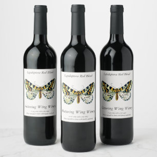 Abraxas grossulariata, The Magpie Moth Colour Imag Wine Label