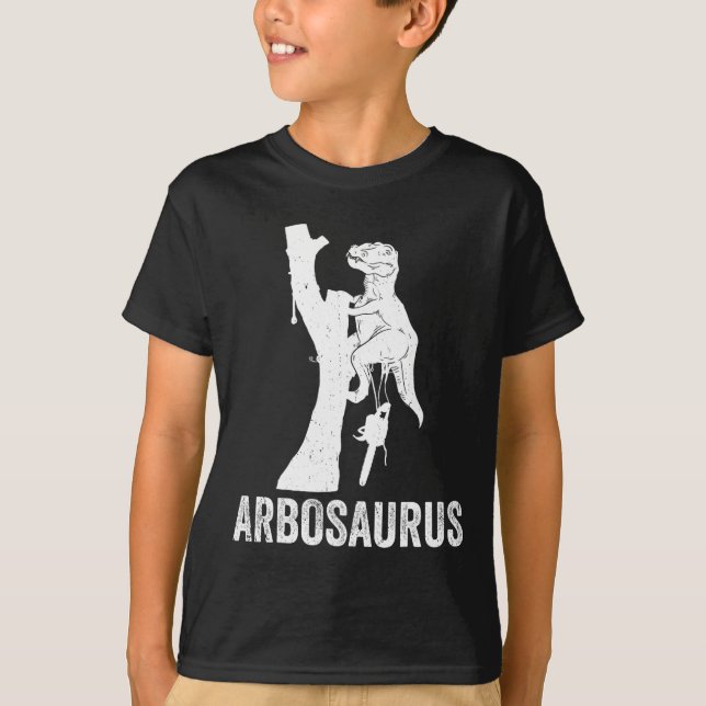 Abrosaurus Arborist Tree Climbing Tree Cutter Arbo T-Shirt (Front)
