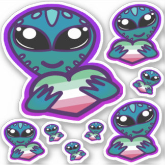 Abrosexual and Proud Alien Stickers