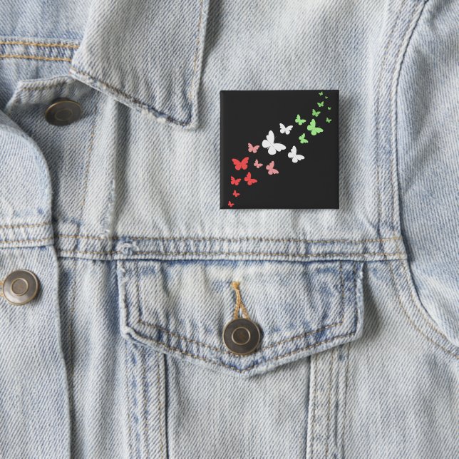 Abrosexual Butterfly Pride  15 Cm Square Badge (In Situ)