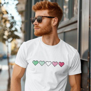 Abrosexual Flag Pixel Heart T-Shirt