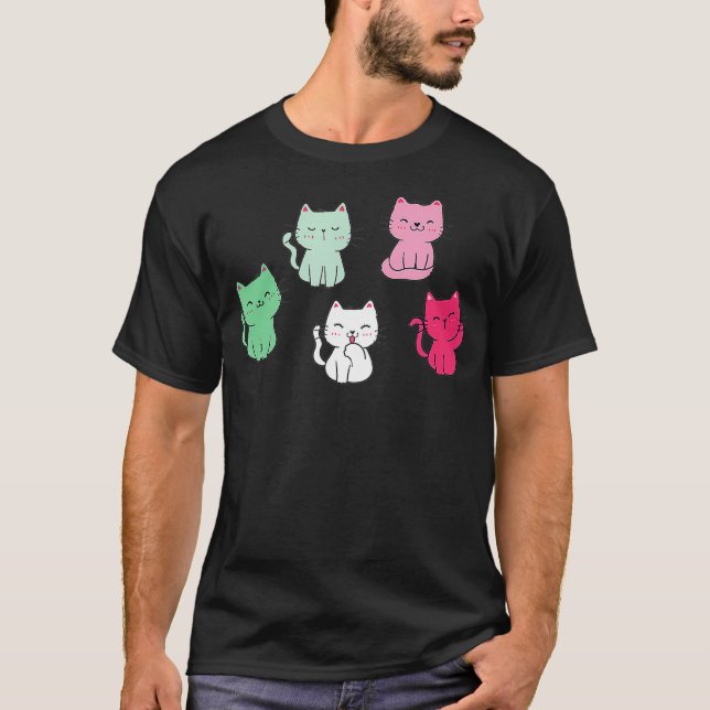 Abrosexual Pride Kawaii Cat Abro Kittens LGBT LGBT T-Shirt (Front)
