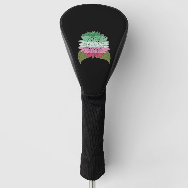 Abrosexual sunflower gift LGBT Abrosexual Golf Head Cover (Front)