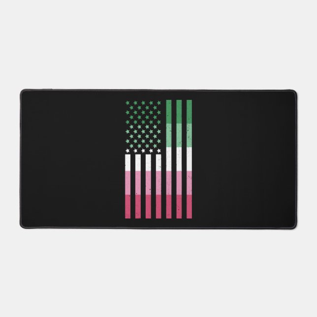 Abrosexual USA Flag LGBT Gift Abrosexual Desk Mat (Front)