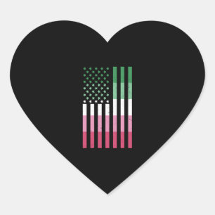 Abrosexual USA Flag LGBT Gift Abrosexual Heart Sticker