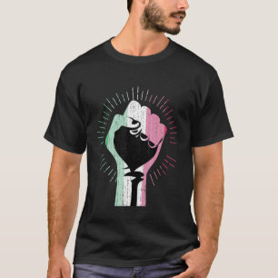 Abrosexuality Flag Pride Fist Queer Lgbt Abrosexua T-Shirt