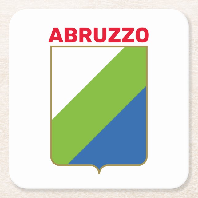 Abruzzo flag (Italia) Square Paper Coaster (Front)