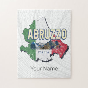 Abruzzo Italy Retro Region Map Vintage Souvenir Jigsaw Puzzle