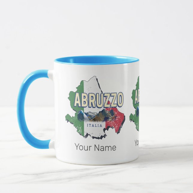 Abruzzo Italy Retro Region Map Vintage Souvenir Mug (Left)
