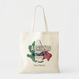 Abruzzo Italy Retro Region Map Vintage Souvenir Tote Bag