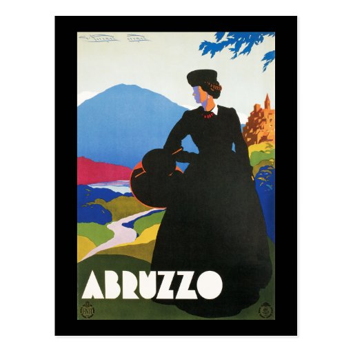 Image of Abruzzo, Italy Vintage Travel Advertising Poster Postcard