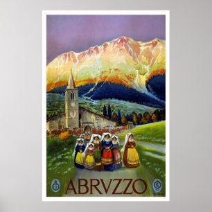 "Abruzzo, Italy" Vintage Travel Poster