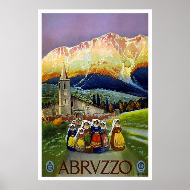 "Abruzzo, Italy" Vintage Travel Poster (Front)