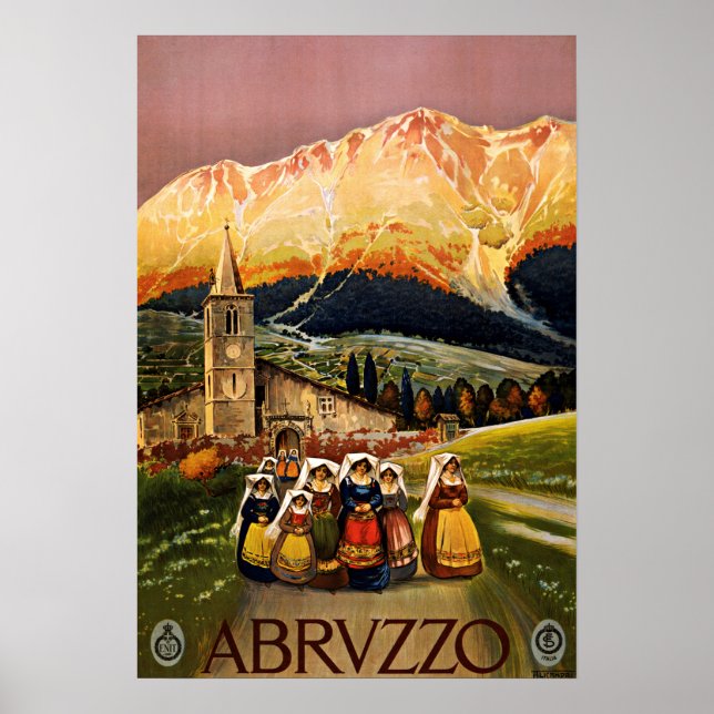 Abruzzo Italy Vintage Travel Poster (Front)