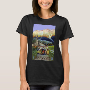 Abruzzo Italy Vintage Travel Poster Art with Women T-Shirt