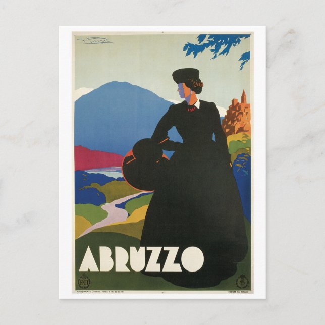 Abruzzo, Italy vintage travel poster Postcard (Front)