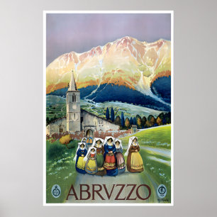 Abruzzo Travel Poster Italian Art Italy Prin
