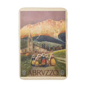 Abrvzzo Italy Vintage Travel Poster bath mats
