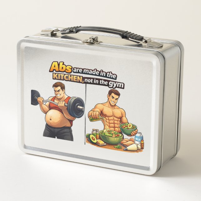 Abs Are Made in the Kitchen Food Container Metal Lunch Box (Front)