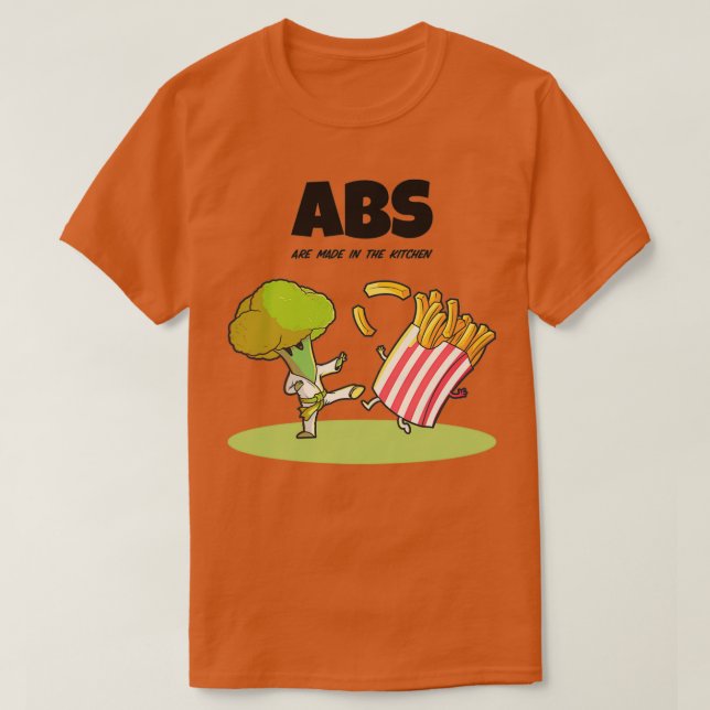Abs Are Made In The Kitchen Workout T-Shirt (Design Front)