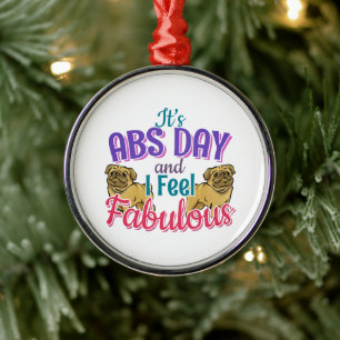 Abs Day Core Workout - Pug Dog Lover Metal Tree Decoration