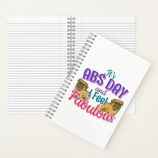 Abs Day Core Workout - Pug Dog Lover Notebook (Inside)