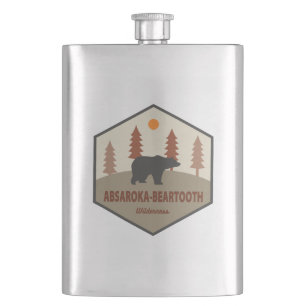 Absaroka - Beartooth Wilderness Bear Hip Flask