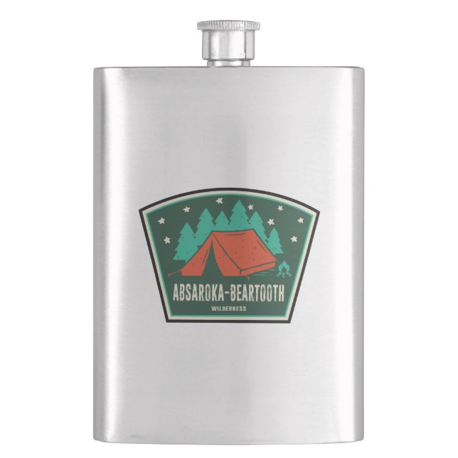 Absaroka - Beartooth Wilderness Montana Camping Hip Flask (Front)
