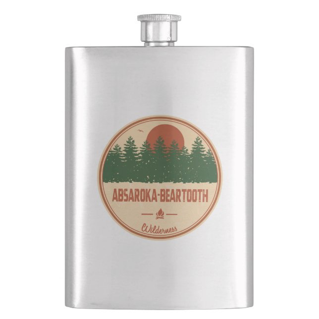 Absaroka - Beartooth Wilderness Montana Wyoming Hip Flask (Front)